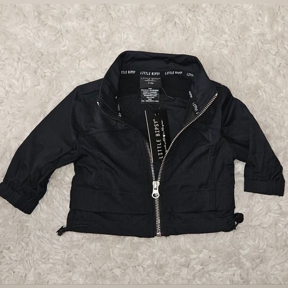 Little Bipsy Black Athletic Bomber Jacket - Picture 1 of 1